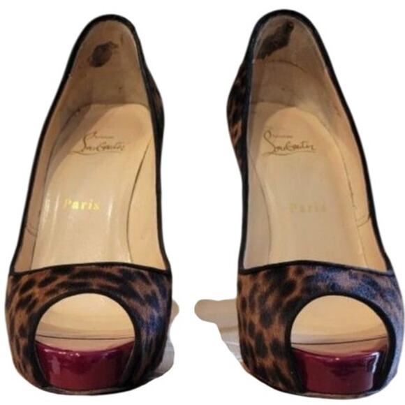 💎✨ORIGINAL✨💎Christian Louboutin Leopard print Heels 37.5 - Picture 2 of 6